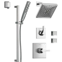 Delta Monitor 14 Series Single Function Pressure Balanced Shower System with Shower Head, 2 Body Sprays and Hand Shower - Includes Rough-In Valves -  Chrome
