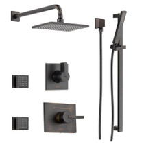 Delta Monitor 14 Series Single Function Pressure Balanced Shower System with Shower Head, 2 Body Sprays and Hand Shower - Includes Rough-In Valves - Venetian Bronze