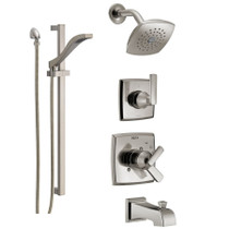 Delta Monitor 17 Series Dual Function Pressure Balanced Tub and Shower System with Integrated Volume Control - Includes Rough-In Valves -  Brilliance Stainless