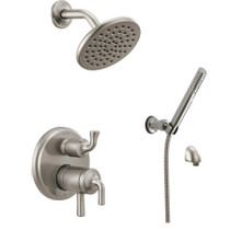 Delta Kayra 17 Series Pressure Balanced Shower System with Integrated Volume Control, Shower Head and Hand Shower - Includes Rough-In Valve - Brilliance Stainless