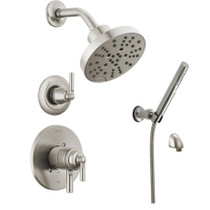 Delta Saylor Monitor 17 Series Dual Function Pressure Balanced Shower System with Integrated Volume Control, Shower Head, and Hand Shower - Includes Rough-In Valves -  Brilliance Stainless