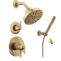 Delta Saylor Monitor 17 Series Dual Function Pressure Balanced Shower System with Integrated Volume Control, Shower Head, and Hand Shower - Includes Rough-In Valves -  Champagne Bronze