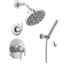 Delta Saylor Monitor 17 Series Dual Function Pressure Balanced Shower System with Integrated Volume Control, Shower Head, and Hand Shower - Includes Rough-In Valves - Chrome