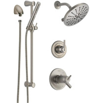 Delta TempAssure 17T Series Thermostatic Shower System with Integrated Volume Control, Shower Head, and Hand Shower - Includes Rough-In Valves -  Brilliance Stainless