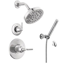 Delta Saylor Monitor 14 Series Single Function Pressure Balanced Shower System with Shower Head and Hand Shower - Includes Rough-In Valves - Chrome