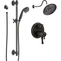 Delta Cassidy Thermostatic Shower System with Shower Head, Shower Arm, Hand Shower, Slide Bar, Hose, Valve Trim and MultiChoice Rough-In -  Venetian Bronze