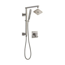Delta Ara Pressure Balanced Shower System with Shower Head, Hand Shower, Slide Bar, Hose, and Valve Trim - Brilliance Stainless