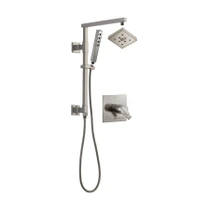 Delta Ara Thermostatic Shower System with Shower Head, Hand Shower, Slide Bar, Hose, and Valve Trim - Brilliance Stainless