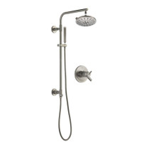 Delta Trinsic Thermostatic Shower System with Shower Head, Hand Shower, Slide Bar, Hose, and Valve Trim - Brilliance Stainless