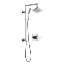 Delta Pivotal Pressure Balanced Shower System with Shower Head, Hand Shower, Slide Bar, Hose, and Valve Trim - Chrome