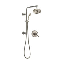 Delta Cassidy Thermostatic Shower System with Shower Head, Hand Shower, Slide Bar, Hose, and Valve Trim - Brilliance Stainless
