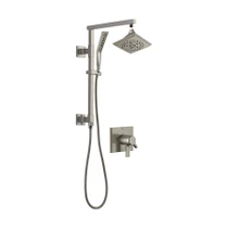 Delta Pivotal Pressure Balanced Shower System with Shower Head, Hand Shower, Slide Bar, Hose, and Valve Trim - Brilliance Stainless