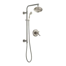 Delta Cassidy Thermostatic Shower System with Shower Head, Hand Shower, Slide Bar, Hose, and Valve Trim -  Brilliance Stainless