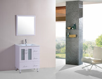 Royal Luxe 30" White Bathroom Vanity with Ceramic Top Sink