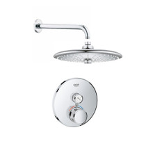 Grohe SmartControl Shower System with Shower Head, Shower Arm, Valve Trim, and Rough In