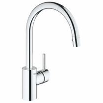 Grohe Concetto Pull-Down Kitchen Faucet and Foot Control Adapter Kit Combo with 2-Function Push and Lock Sprayer