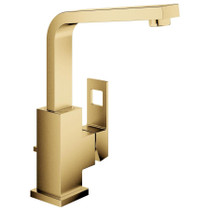 Grohe Eurocube 1.2 GPM Single Hole Bathroom Faucet with EcoJoy, SilkMove, StarLight, and QuickFix Technologies - Includes Pop-Up Drain Assembly