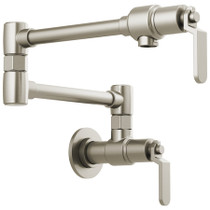 Brizo Litze 4 GPM Wall Mounted Double Handle Pot Filler with Industrial Handles