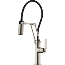 Brizo Litze Single Handle Articulating Kitchen Faucet with Industrial Handle