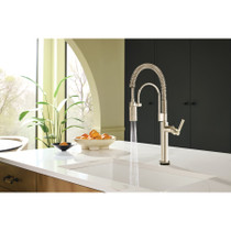 Brizo Litze 1.8 GPM Semi-Professional Kitchen Faucet with On/Off Touch Activation, Two-function Spray Wand and Knurled Handle