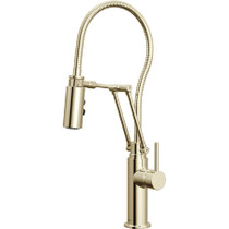 Brizo Odin 1.8 GPM Pre-Rinse Pull-Down Kitchen Faucet with Dual Jointed Articulating Arm, Magnetic Docking Spray Head and Metal Finished Hose - Less Handle