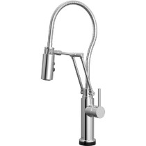 Brizo Odin 1.8 GPM Pre-Rinse Pull-Down Kitchen Faucet with Dual Jointed Articulating Arm, Magnetic Docking Spray Head, On/Off Touch Activation and Metal Finished Hose - Less Handle