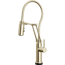 Brizo Odin 1.8 GPM Pre-Rinse Pull-Down Kitchen Faucet with Dual Jointed Articulating Arm, Magnetic Docking Spray Head, On/Off Touch Activation and Metal Finished Hose - Less Handle
