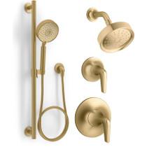 Kohler Tempered Pressure Balanced Shower System with Shower Head, Hand Shower, Valve Trim, and Shower Arm