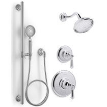 Kohler Artifacts Pressure Balanced Shower System with Shower Head, Hand Shower, Valve Trim, and Shower Arm