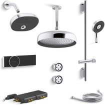 Kohler Statement Electronic, Thermostatic Shower System with Shower Head, Hand Shower, Slide Bar, Bodysprays, Shower Arm, Hose, and Valve Trim