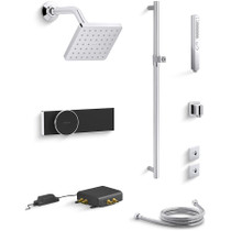Kohler Parallel Electronic, Thermostatic Shower System with Shower Head, Hand Shower, Slide Bar, Shower Arm, Hose, and Valve Trim
