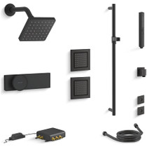 Kohler Parallel Electronic, Thermostatic Shower System with Shower Head, Hand Shower, Slide Bar, Bodysprays, Shower Arm, Hose, and Valve Trim