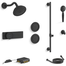 Kohler Artifacts Electronic, Thermostatic Shower System with Shower Head, Hand Shower, Slide Bar, Bodysprays, Shower Arm, Hose, and Valve Trim