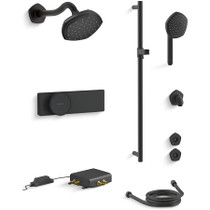 Kohler Occasion Electronic, Thermostatic Shower System with Shower Head, Hand Shower, Slide Bar, Shower Arm, Hose, and Valve Trim