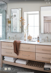 Royal Retreat 84 inch Double Bath Vanity Natural wood w/Quartz Top + Sinks