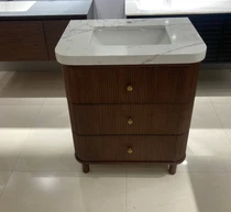 Royal Aries 30 inch Bathroom Vanity  Solid Teak Fluted Design