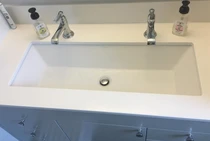 Kingsman Hardware Ceramic 14-in Undermount Rectangular Modern White Bathroom Sink with Faucet Included with Drain Included