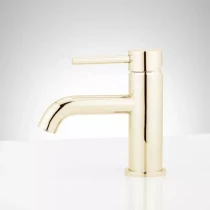 Signature Hardware Hewitt Single-Hole Bathroom Faucet with Pop-Up Drain Polished Brass