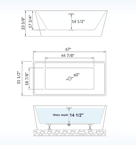 Royal Lighthouse 67 inch Soaker Freestanding Bath Tub