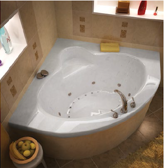 Alexandria Acrylic Drop-In Corner Soaker Tub – Sleek White Freestanding Bathtub for Modern Bathroom Relaxation