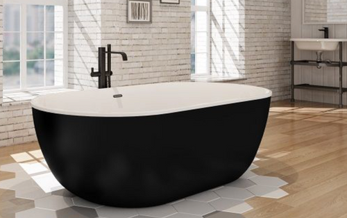 Royal Lighthouse 59 inch Soaker Freestanding Matte Black Bath Tub **ON SALE**