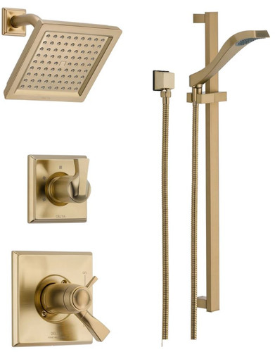 Delta TempAssure 17T Series Thermostatic Shower System with Integrated Volume Control, Shower Head, and Hand Shower - Includes  Rough-In Valves