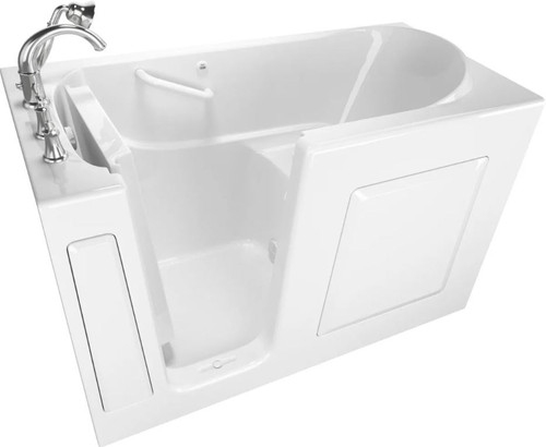 American Standard Value 60" Gelcoat Walk-In Soaking Bathtub for Alcove Installation with Left Drain
