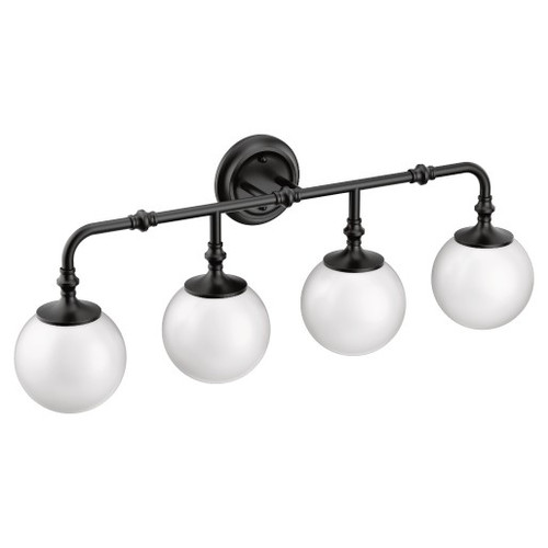 Moen Colinet Matte Black Four Globe Bath Light
