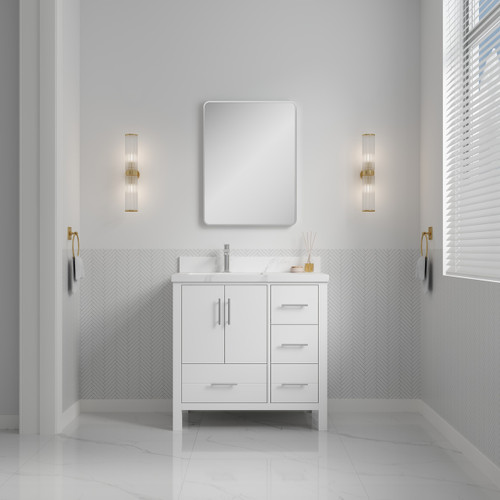 Royal Ultra 36 inch Left Sink White Bathroom Vanity