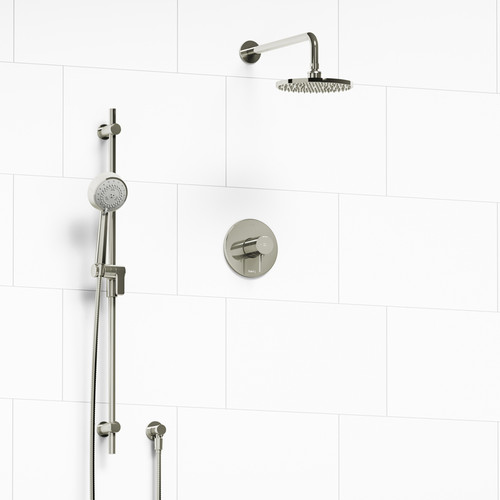 Riobel Pallace Type T/P 1/2" Coaxial 2-Way System with Hand Shower and Shower Head Polished Nickel