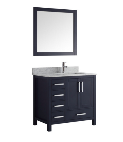 Royal  Hollywood 40 inch Navy Off-set Right Bathroom Vanity with Quartz Top 