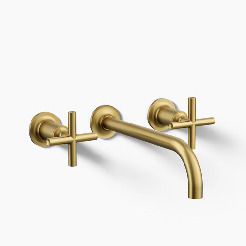 Kohler Purist 1.2 GPM Wall Mounted Widespread Bathroom Faucet - Vibrant Brushed Moderne Brass 