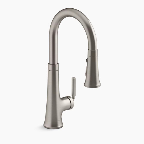 KOHLER Tone® Pull-down kitchen sink faucet with three-function sprayhead 1.5 gpm - Vibrant Stainless