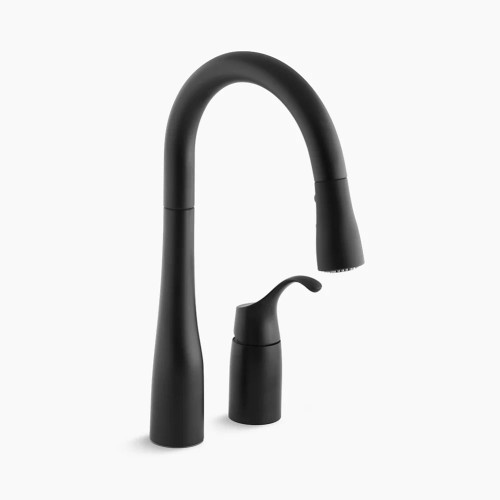 Kohler Simplice Pull-Down Bar Sink Faucet in Matte Black